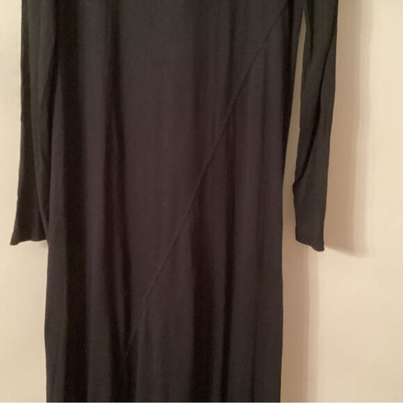 ATM ANTHONY THOMAS MELILLO SIZE LARGE BLACK LONG SLEEVE MODAL MAXI DRESS - Picture 3 of 9